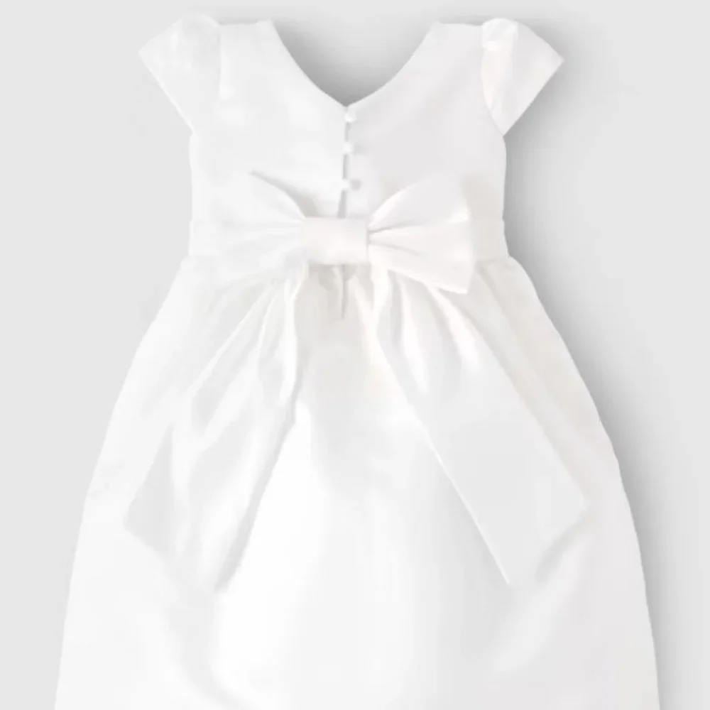 Gymboree Girls Size 12 White Satin Short Sleeve Dress NWT - Formal